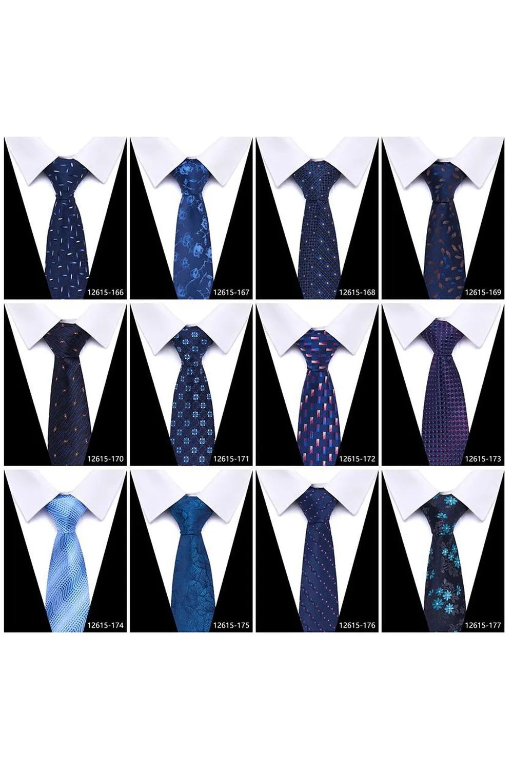Men's Formal Navy Micro-Pattern Tie sold by Zapaka product image thumbnail 3