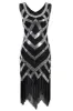 Silver Sequins 1920s Fringe Flapper Dress sold by Zapaka