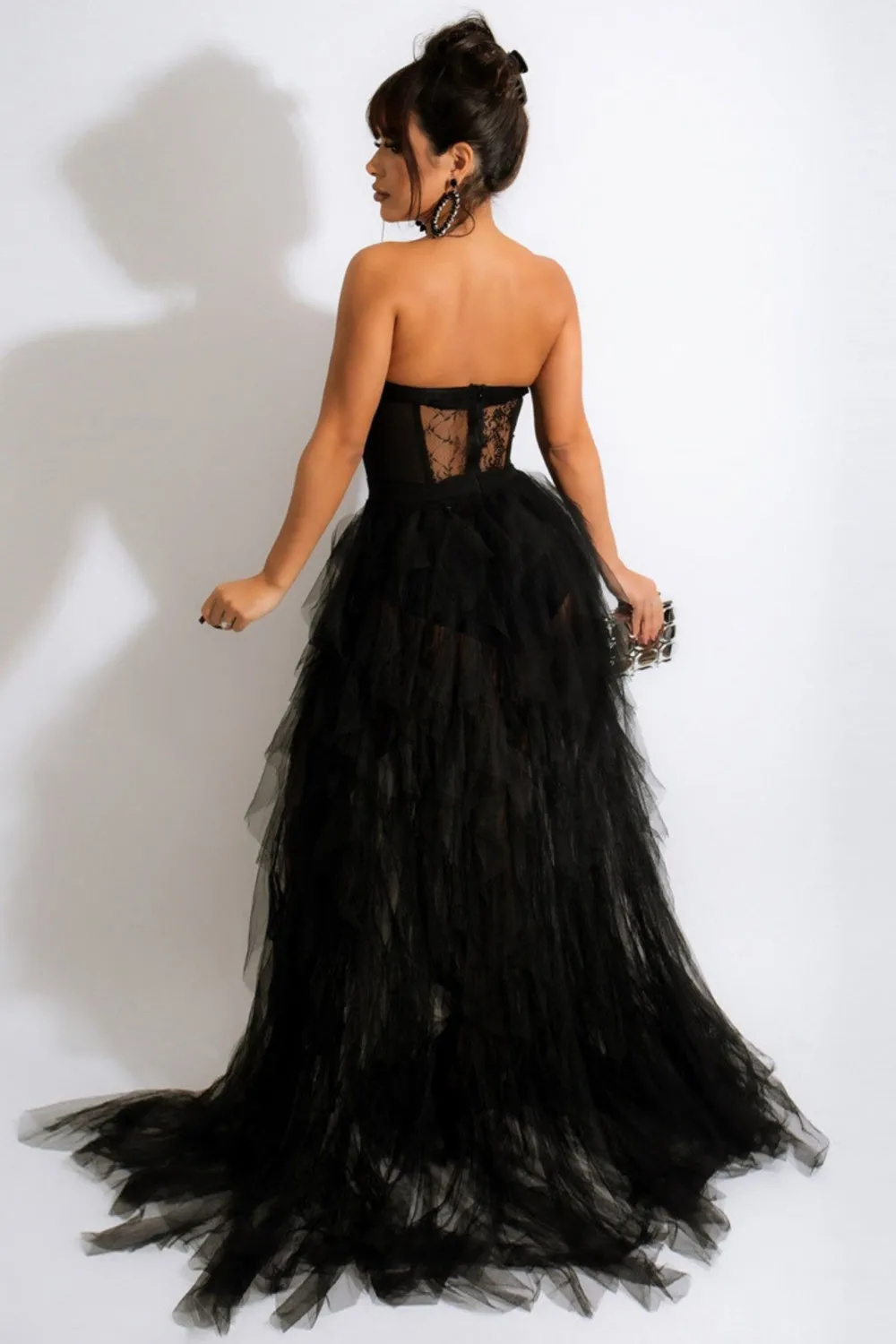 Tulle Sweetheart Black Prom Dress with Slit sold by Zapaka product image thumbnail 2
