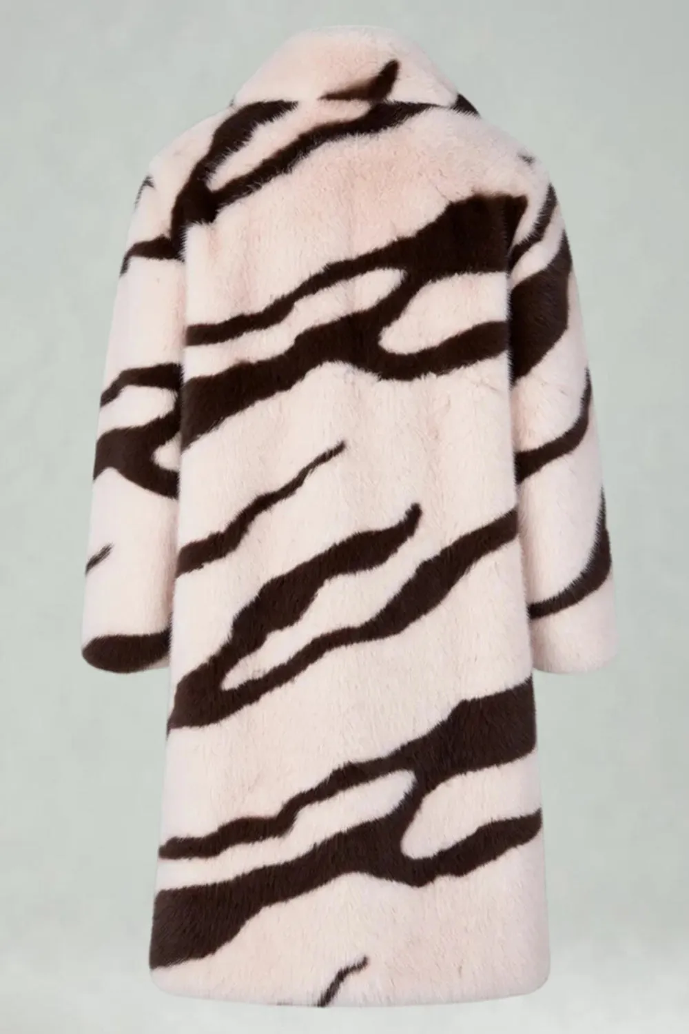 Apricot Zebras Faux Fur Open Front Long Men's Coat sold by Zapaka product image thumbnail 5