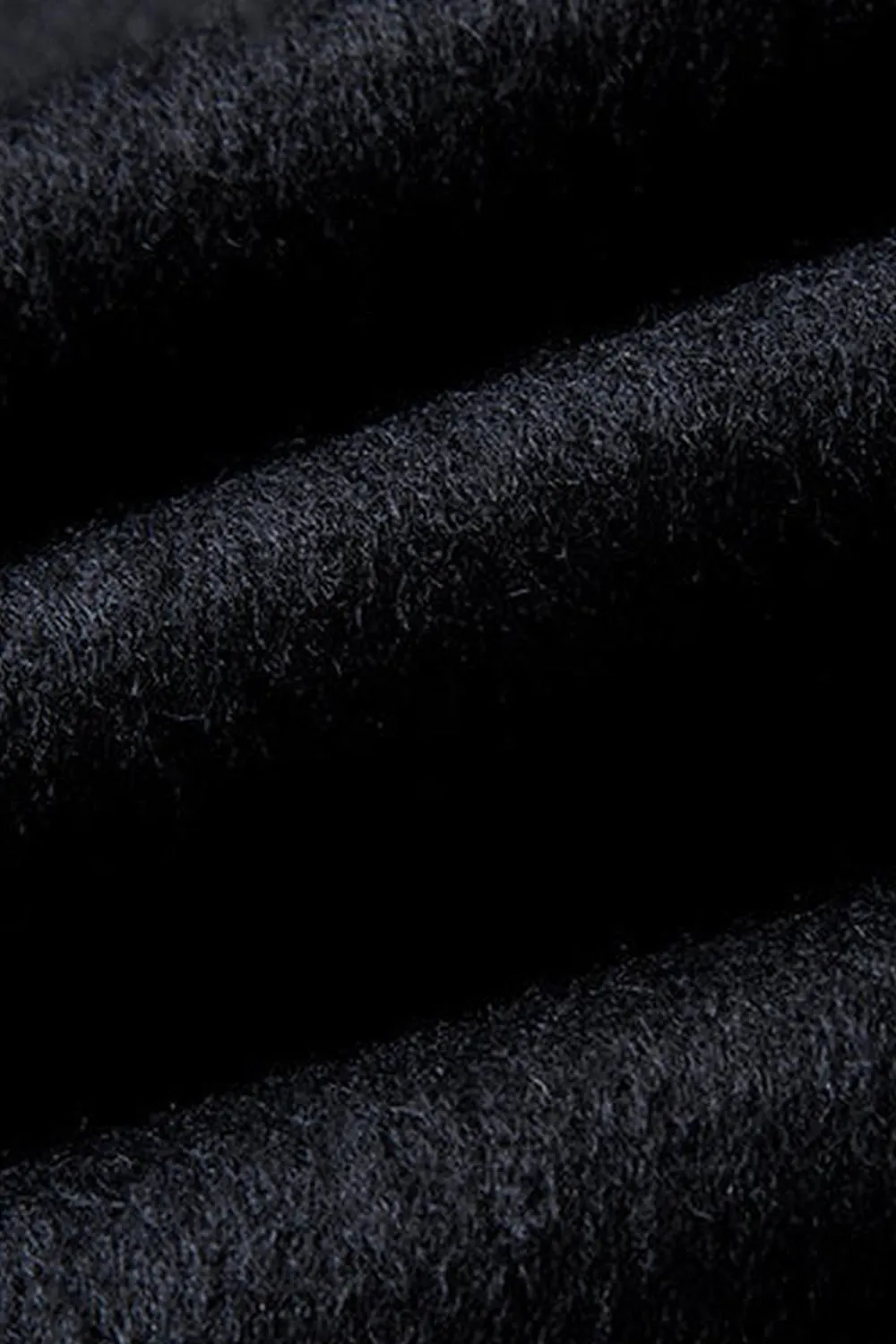 Black Single Breasted Notched Lapel Men's Winter Coat sold by Zapaka product image thumbnail 5