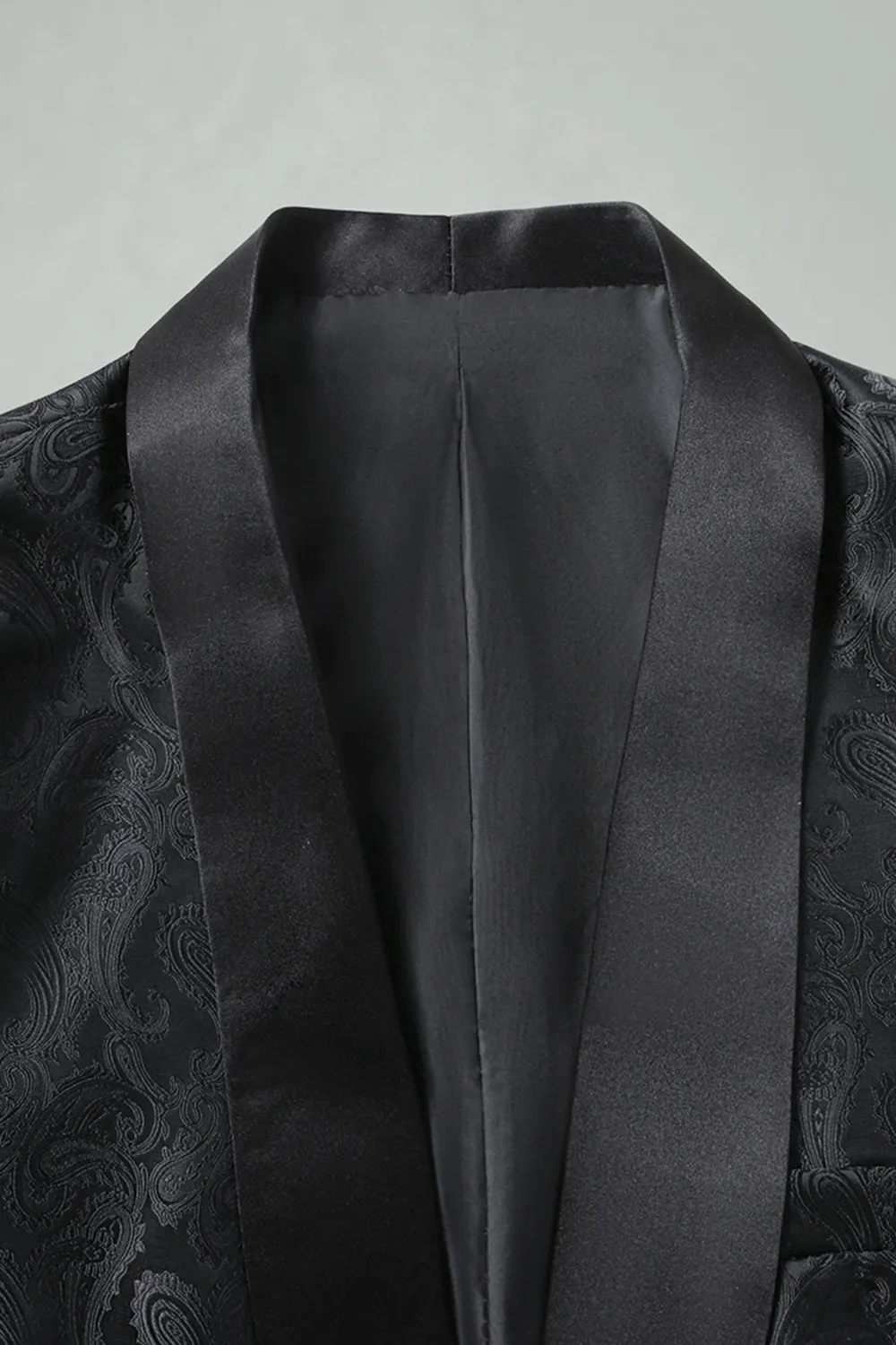 Black Shawl Lapel Single Buckle Men's Prom Blazer sold by Zapaka product image thumbnail 4