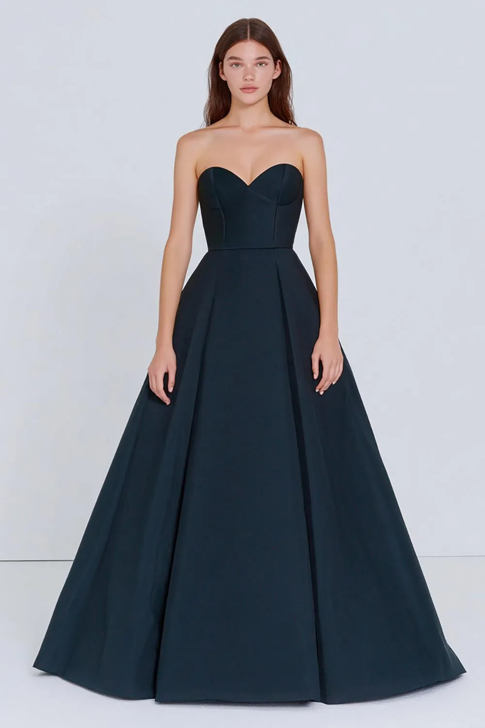 Strapless A Line Navy Long Formal Dress sold by Zapaka