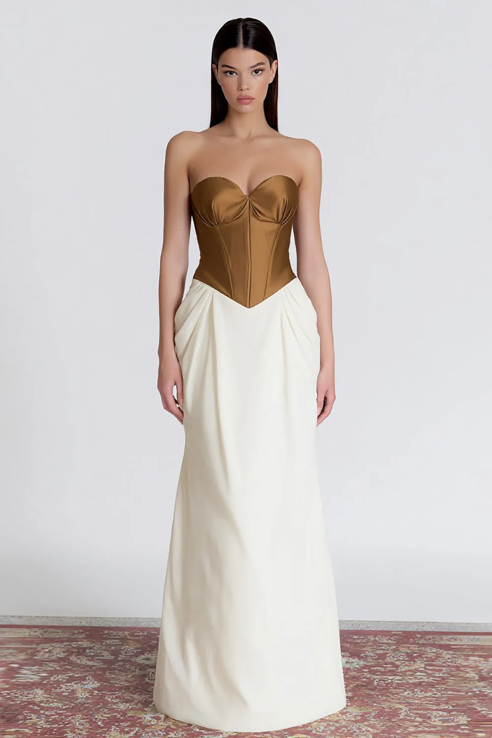 Brown and Black Mermaid Sweetheart Corset Foraml Dress sold by Zapaka product image thumbnail 3