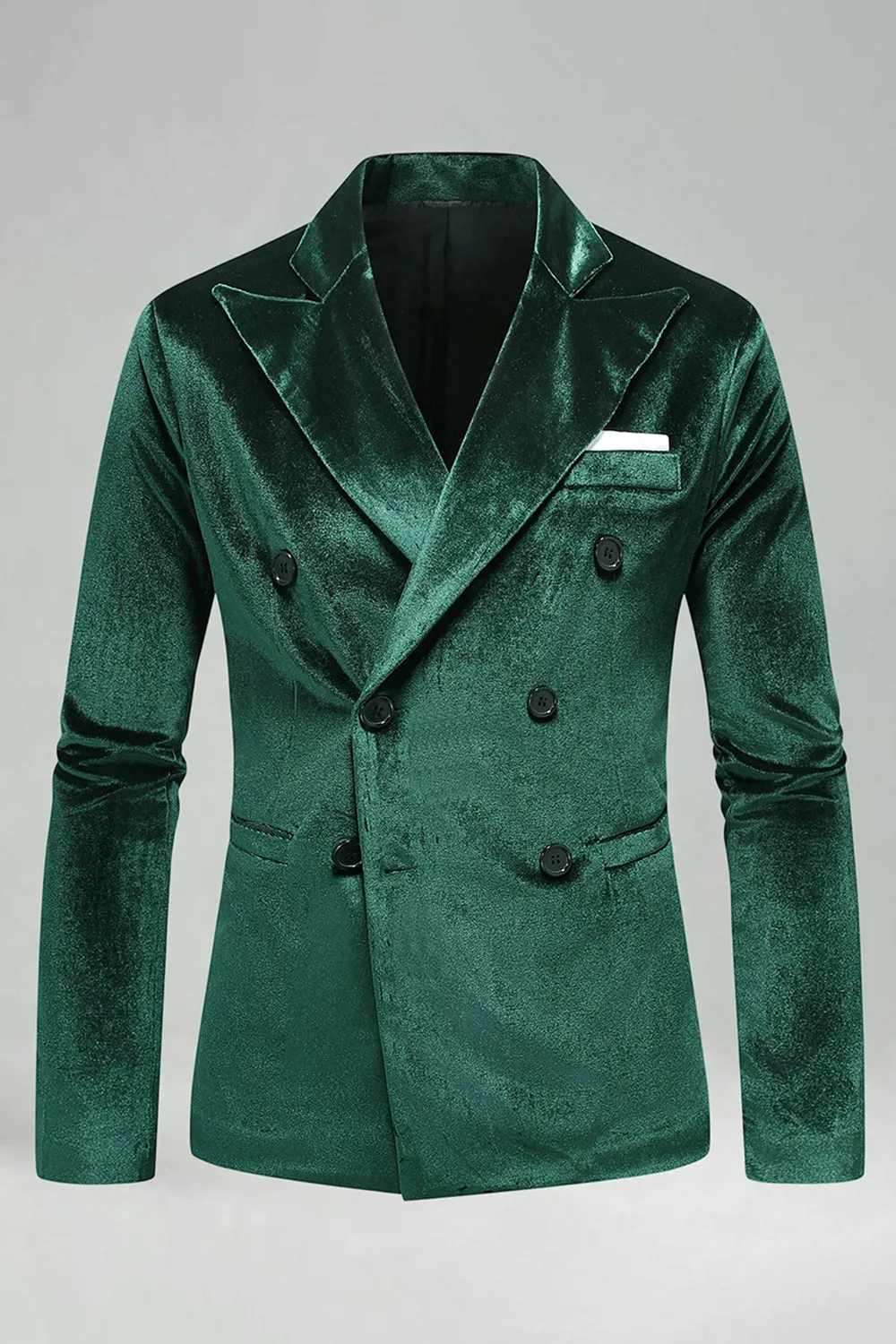 Notched Lapel Velvet Dark Green 2 Pieces Men's Prom Suits sold by Zapaka product image thumbnail 3