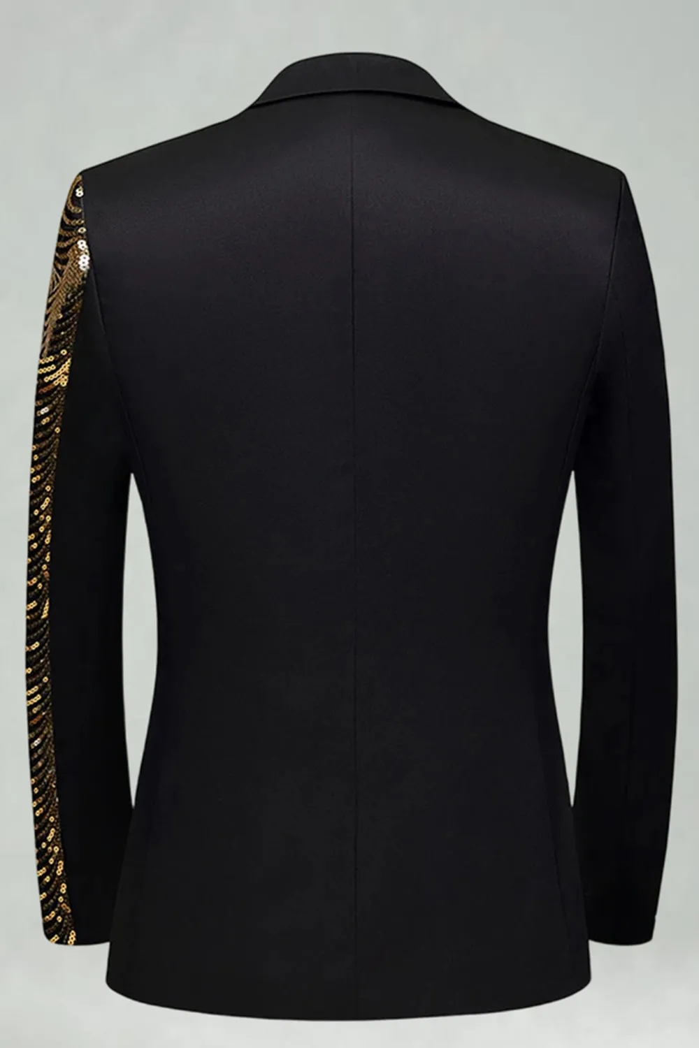 Sparkly Golden Notched Lapel 2 Pieces Men's Prom Suits sold by Zapaka product image thumbnail 3