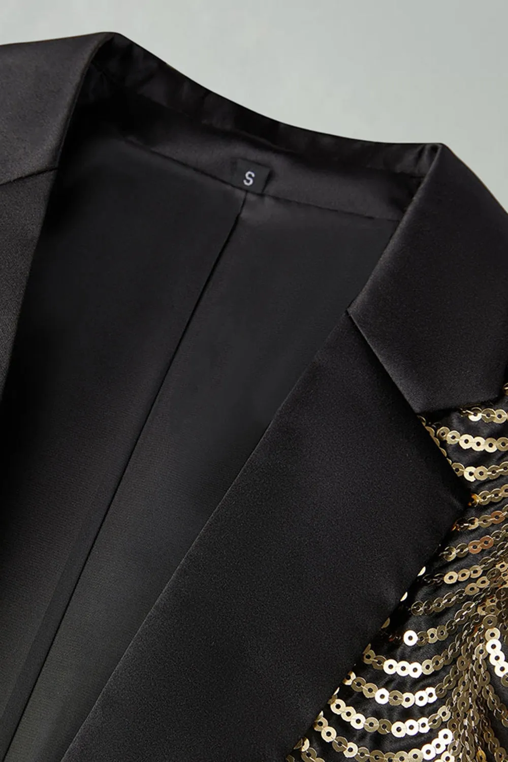 Sparkly Golden Notched Lapel 2 Pieces Men's Prom Suits sold by Zapaka product image thumbnail 4