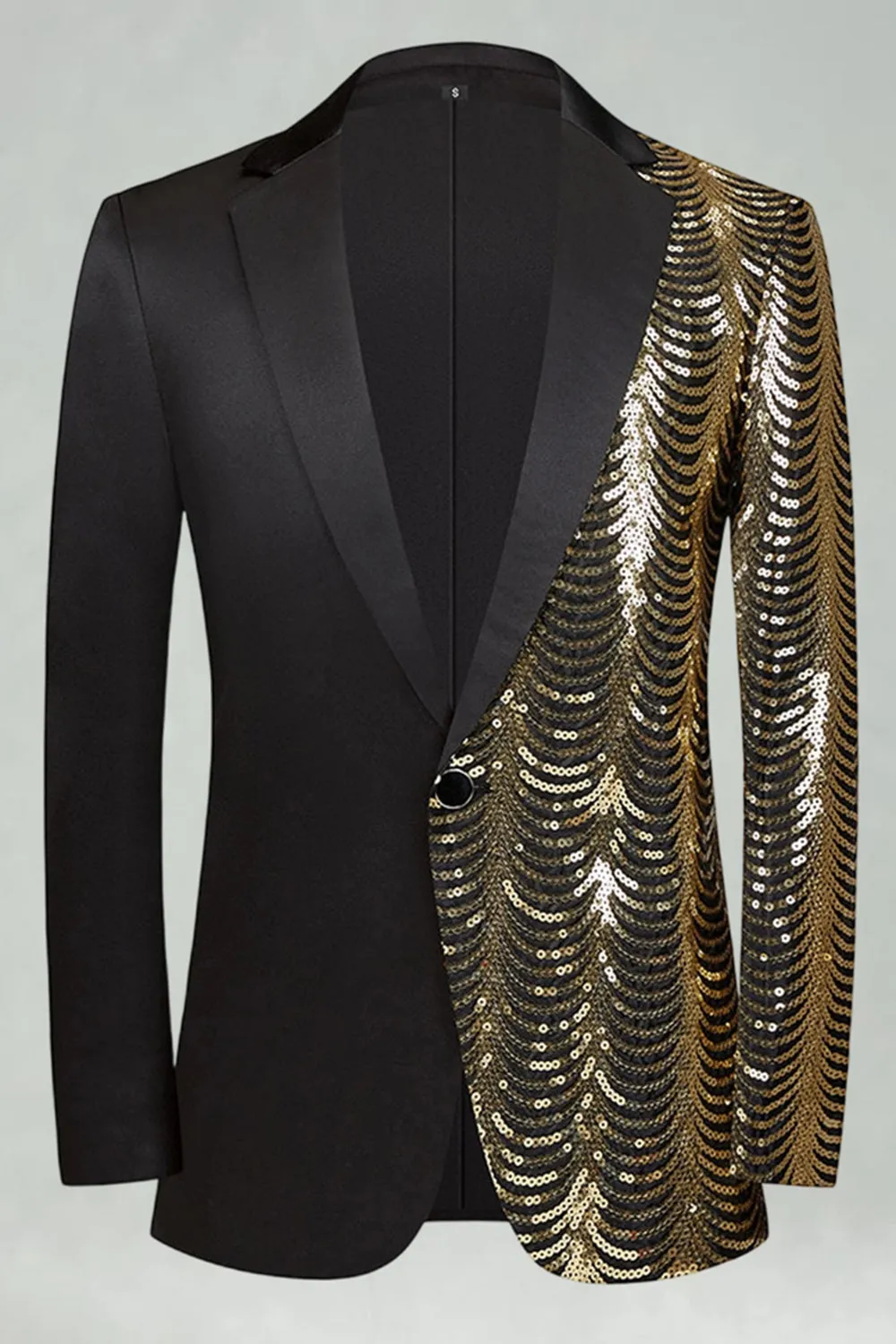 Sparkly Golden Notched Lapel 2 Pieces Men's Prom Suits sold by Zapaka product image thumbnail 2