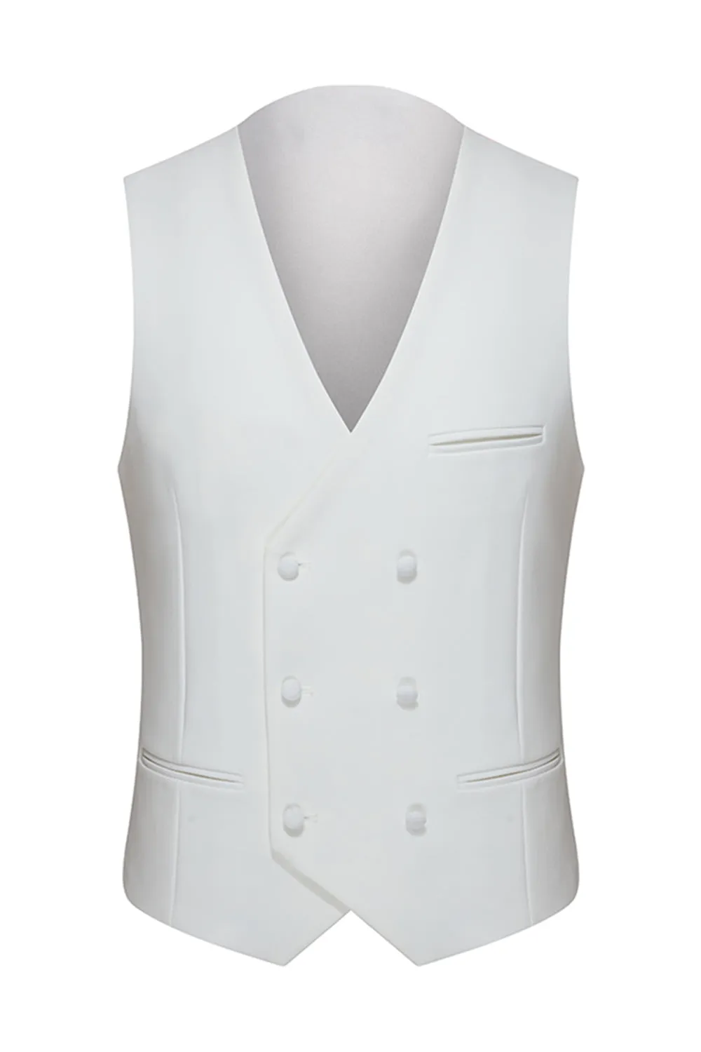 Shawl Lapel 3 Piece One Button White Men's Wedding Suits sold by Zapaka product image thumbnail 5