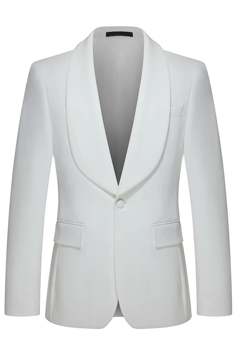 Shawl Lapel 3 Piece One Button White Men's Wedding Suits sold by Zapaka product image thumbnail 2