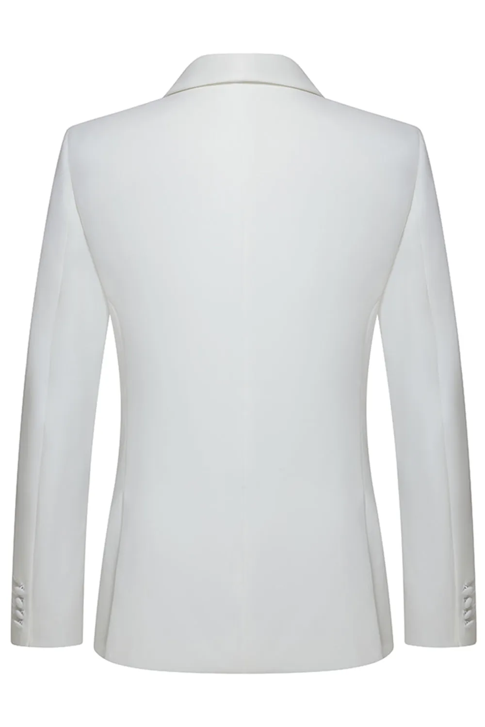 Shawl Lapel 3 Piece One Button White Men's Wedding Suits sold by Zapaka product image thumbnail 3