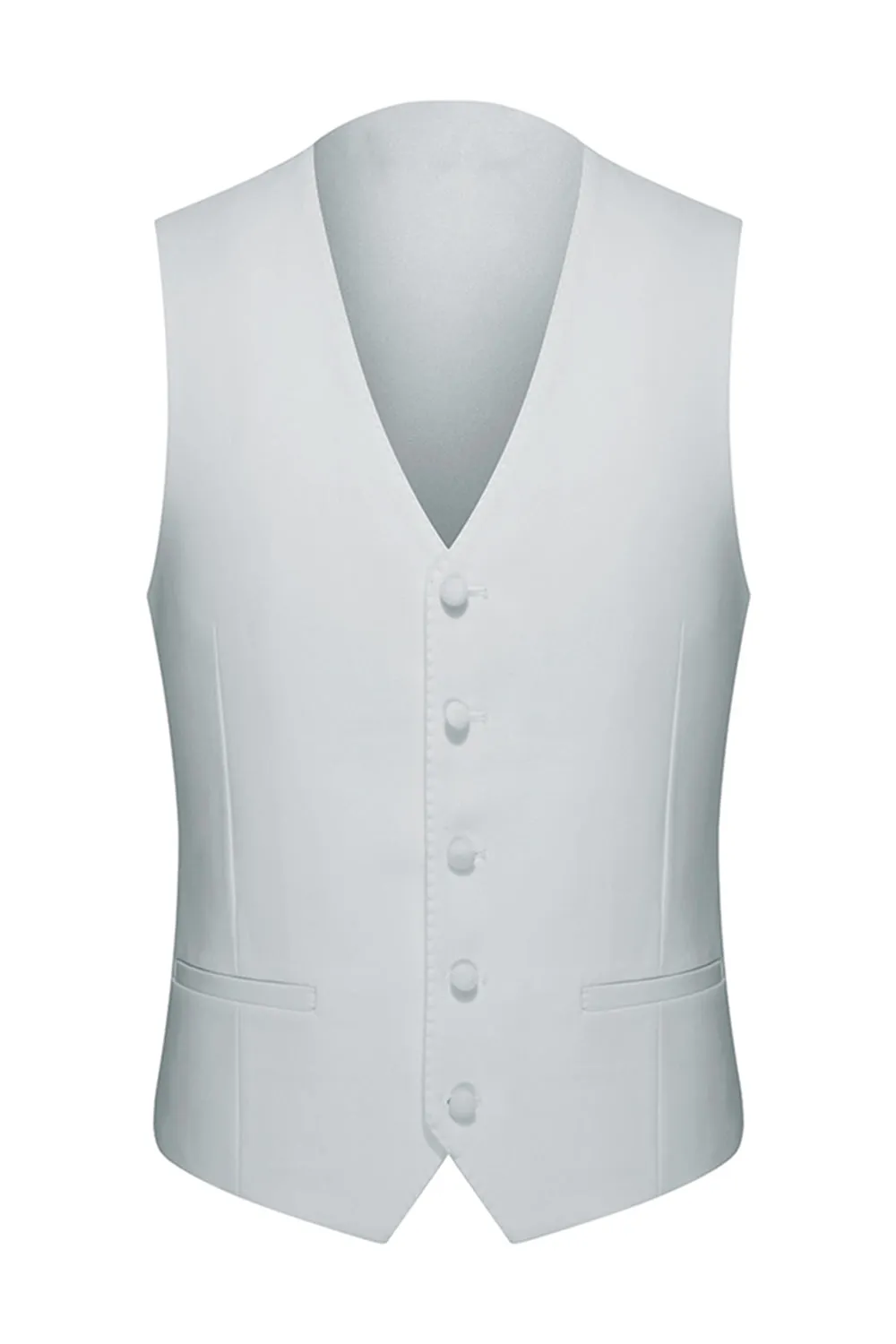 Peak Lapel 3 Piece One Button White Men's Wedding Suits sold by Zapaka product image thumbnail 5