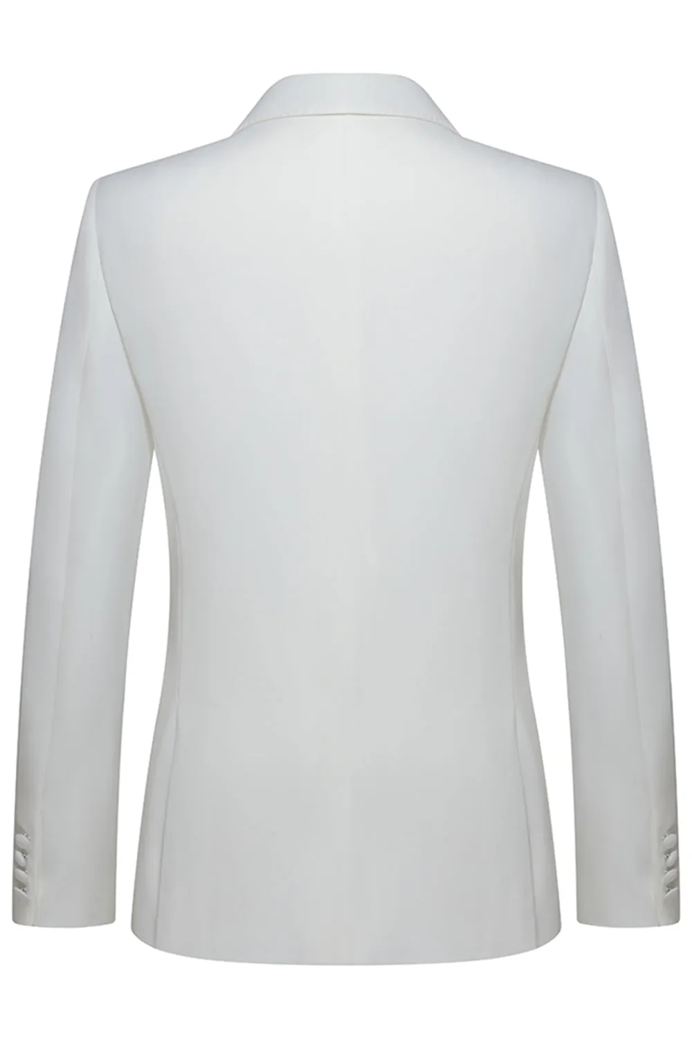 Peak Lapel 3 Piece One Button White Men's Wedding Suits sold by Zapaka product image thumbnail 3