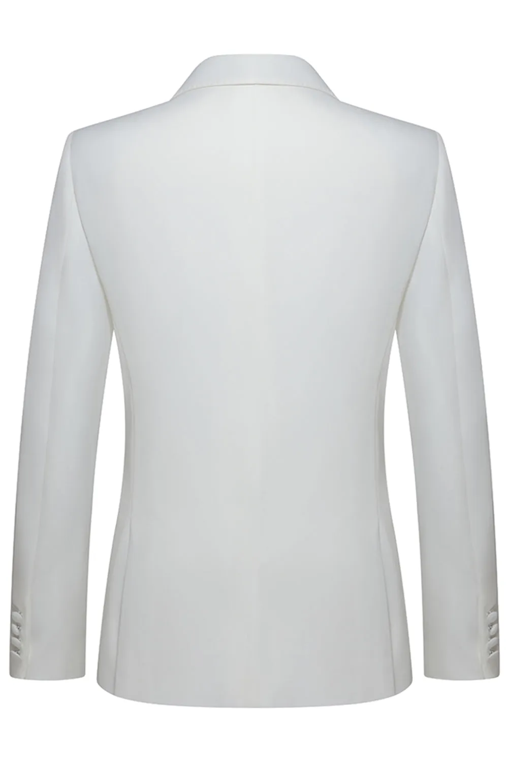 Notched Lapel 2 Piece White Single Breasted Men's Wedding Suits sold by Zapaka product image thumbnail 3