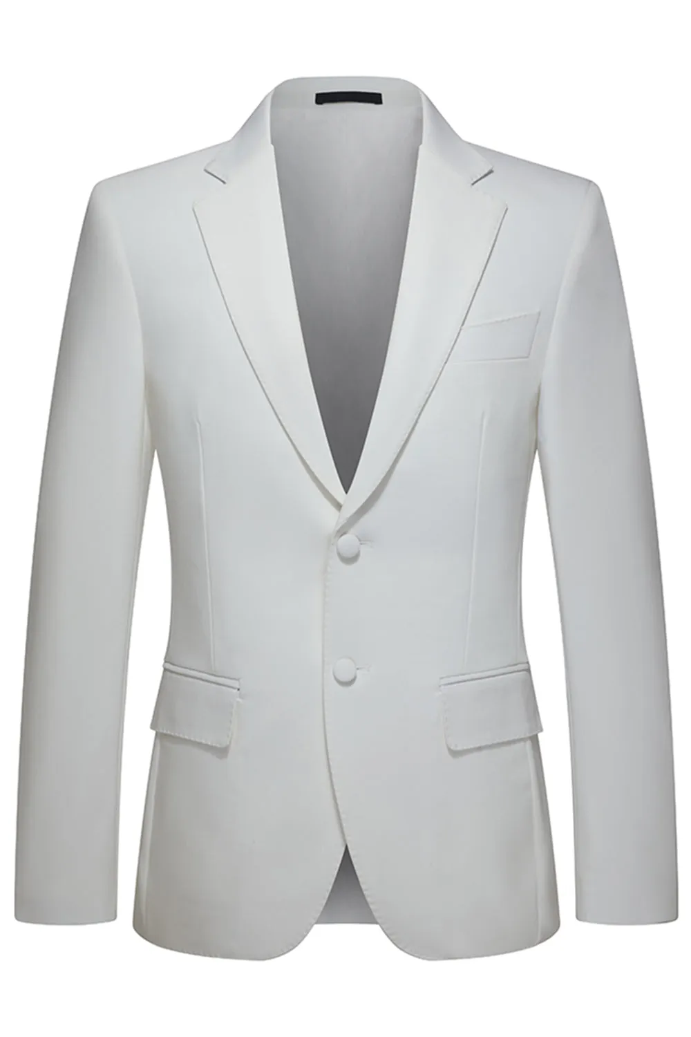 Notched Lapel 2 Piece White Single Breasted Men's Wedding Suits sold by Zapaka product image thumbnail 2