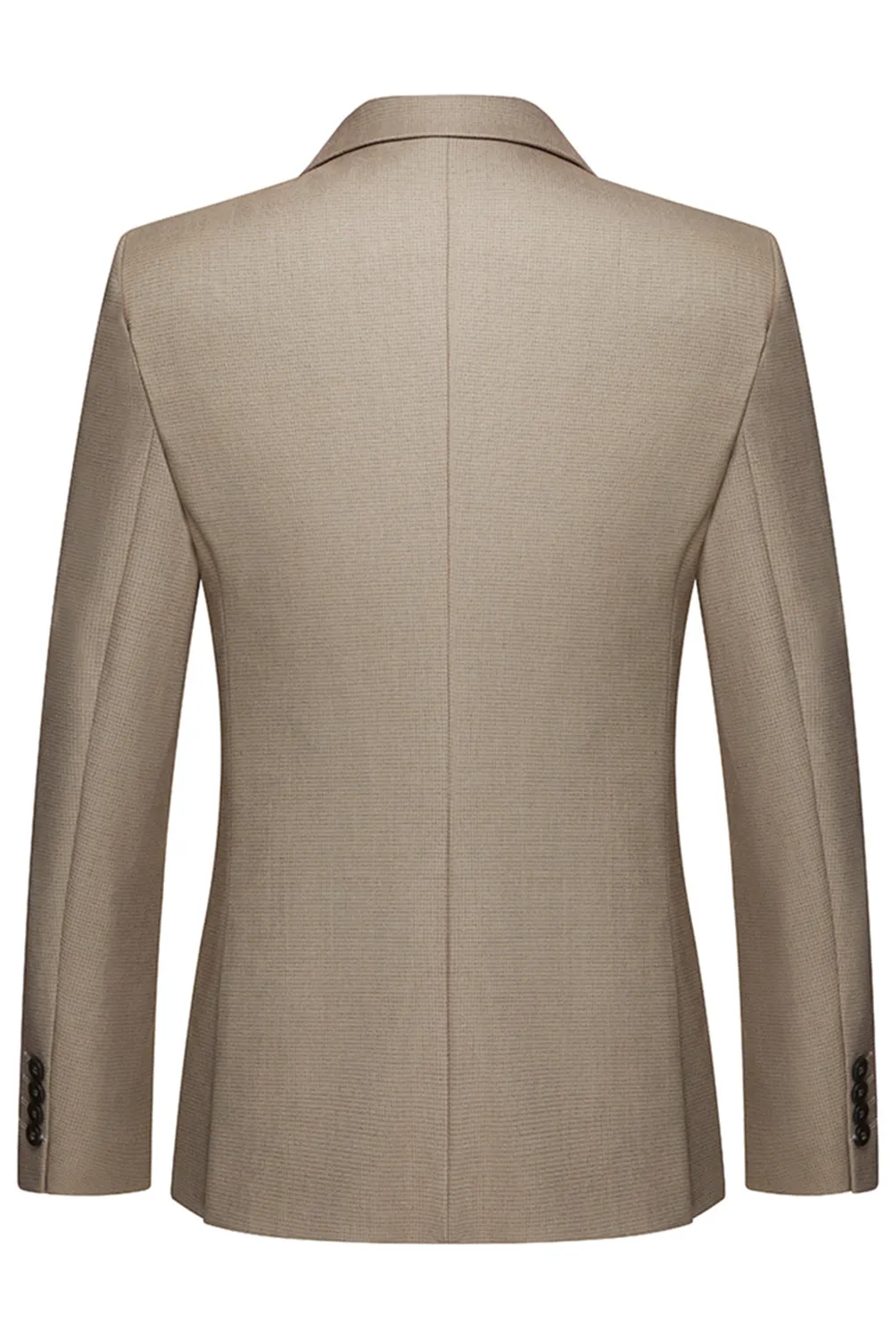 Khaki Coffee Peak Lapel Single Breasted Men's 3 Piece Suits sold by Zapaka product image thumbnail 3