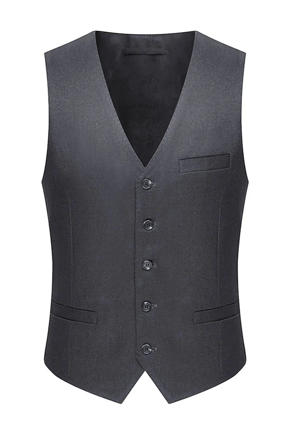 Slim Fit Peak Lapel Men's 3 Piece Grey Suits sold by Zapaka product image thumbnail 5