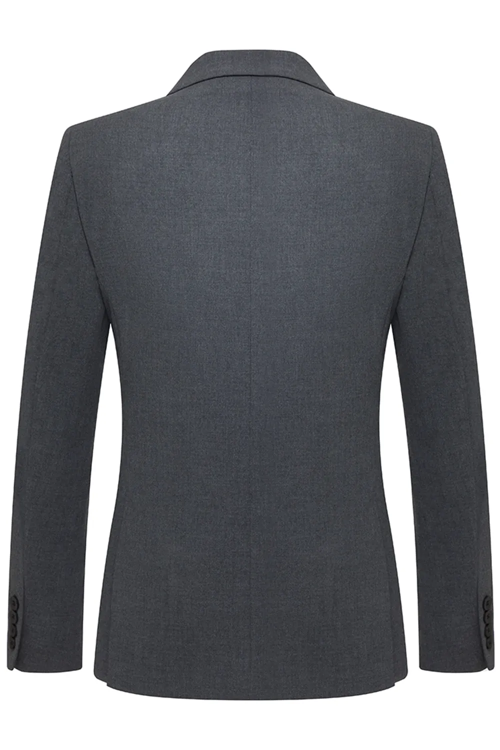 Slim Fit Peak Lapel Men's 3 Piece Grey Suits sold by Zapaka product image thumbnail 3