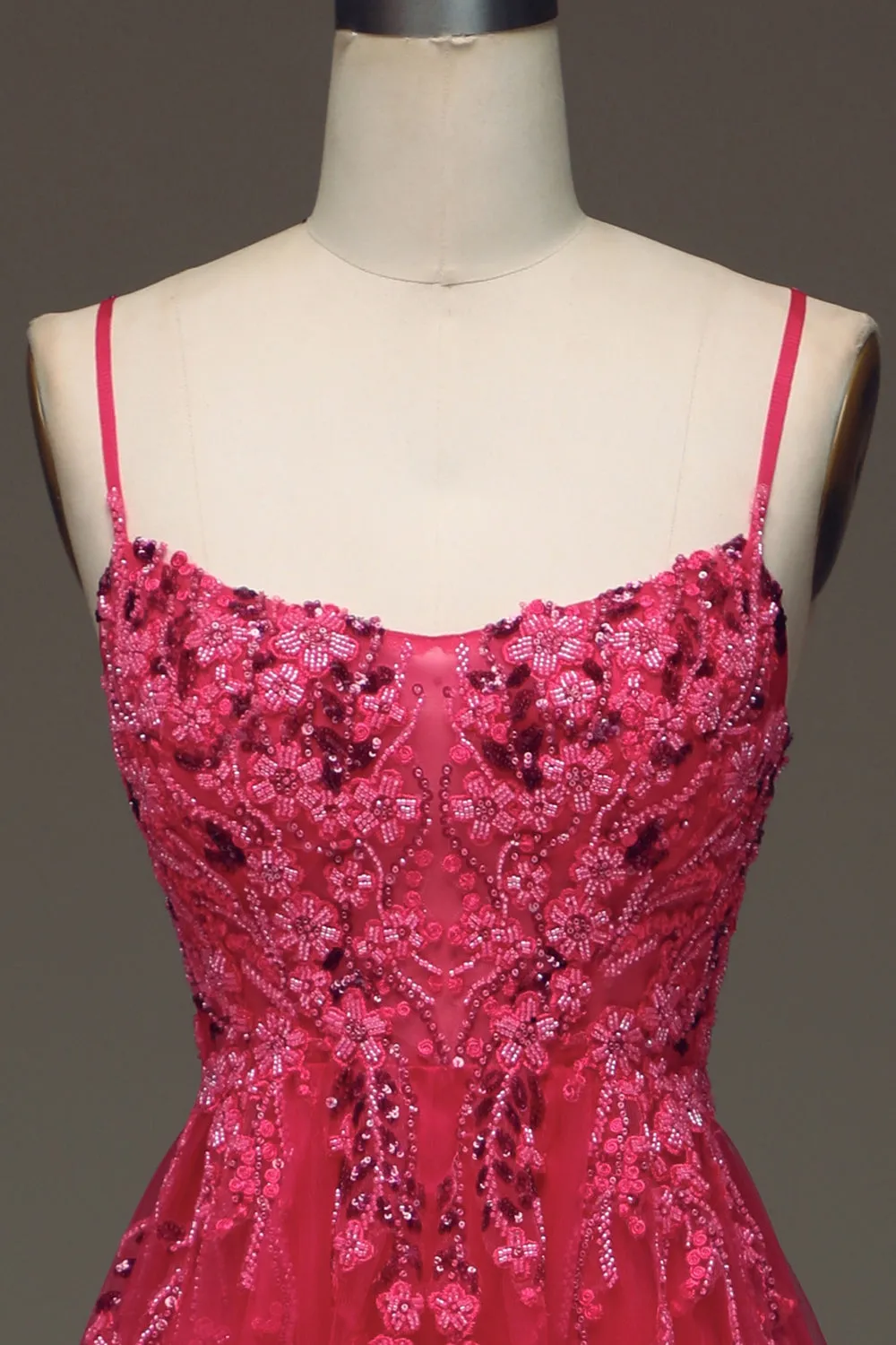 Spaghetti Straps A Line Red Prom Dress with Appliques sold by Zapaka product image thumbnail 5