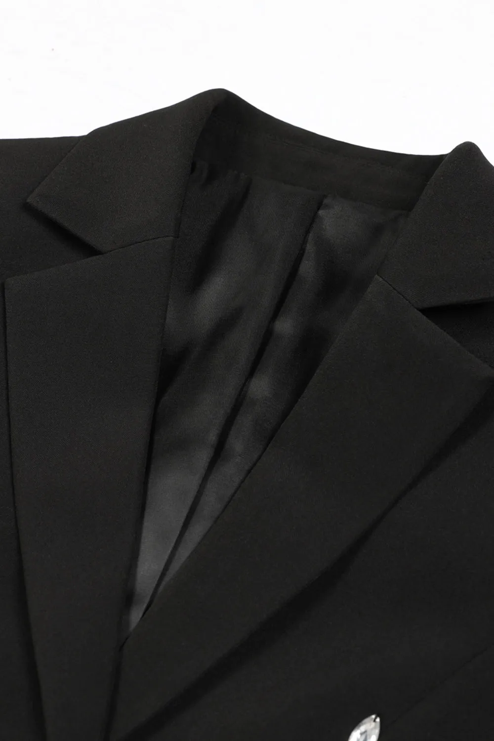 Beaded Black Sequin Notched Lapel Women Blazer sold by Zapaka product image thumbnail 2