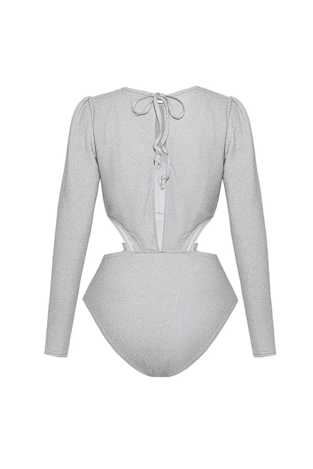 Silver Long Sleeves 2 Piece Swimsuit with Beach Dress sold by Zapaka product image thumbnail 3