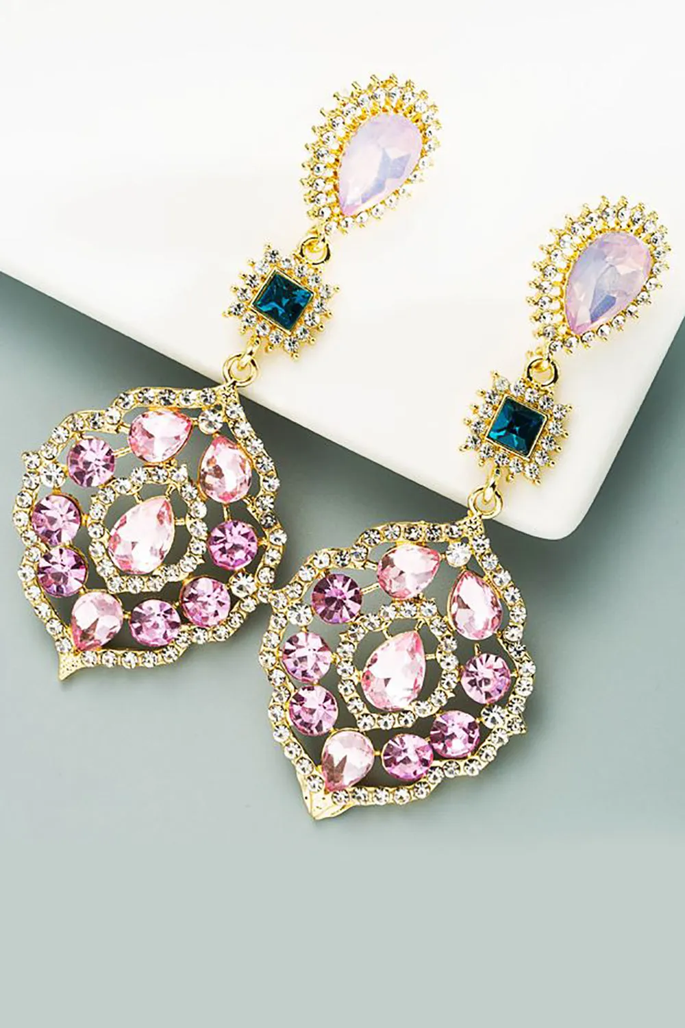 Light Purple Rhinestones Beaded Earrings sold by Zapaka product image thumbnail 4