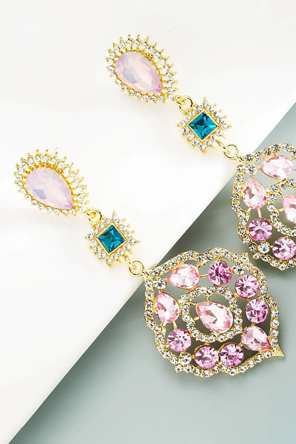 Light Purple Rhinestones Beaded Earrings sold by Zapaka product image thumbnail 3