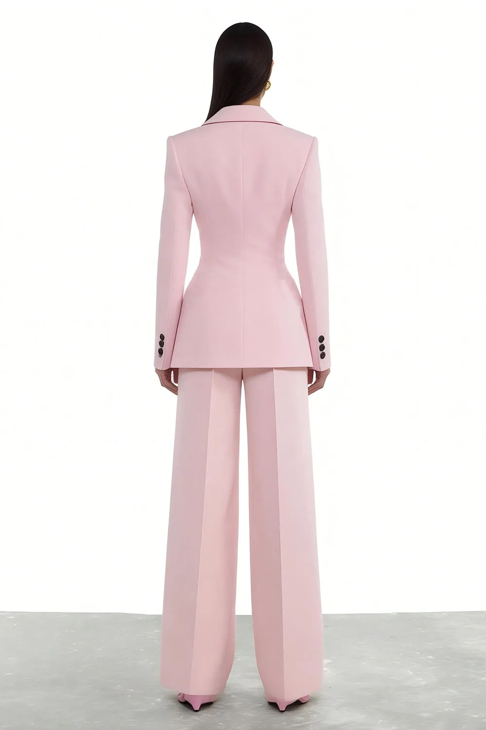 Pink Peak Lapel One Button 2 Piece Women's Work Suits sold by Zapaka product image thumbnail 2