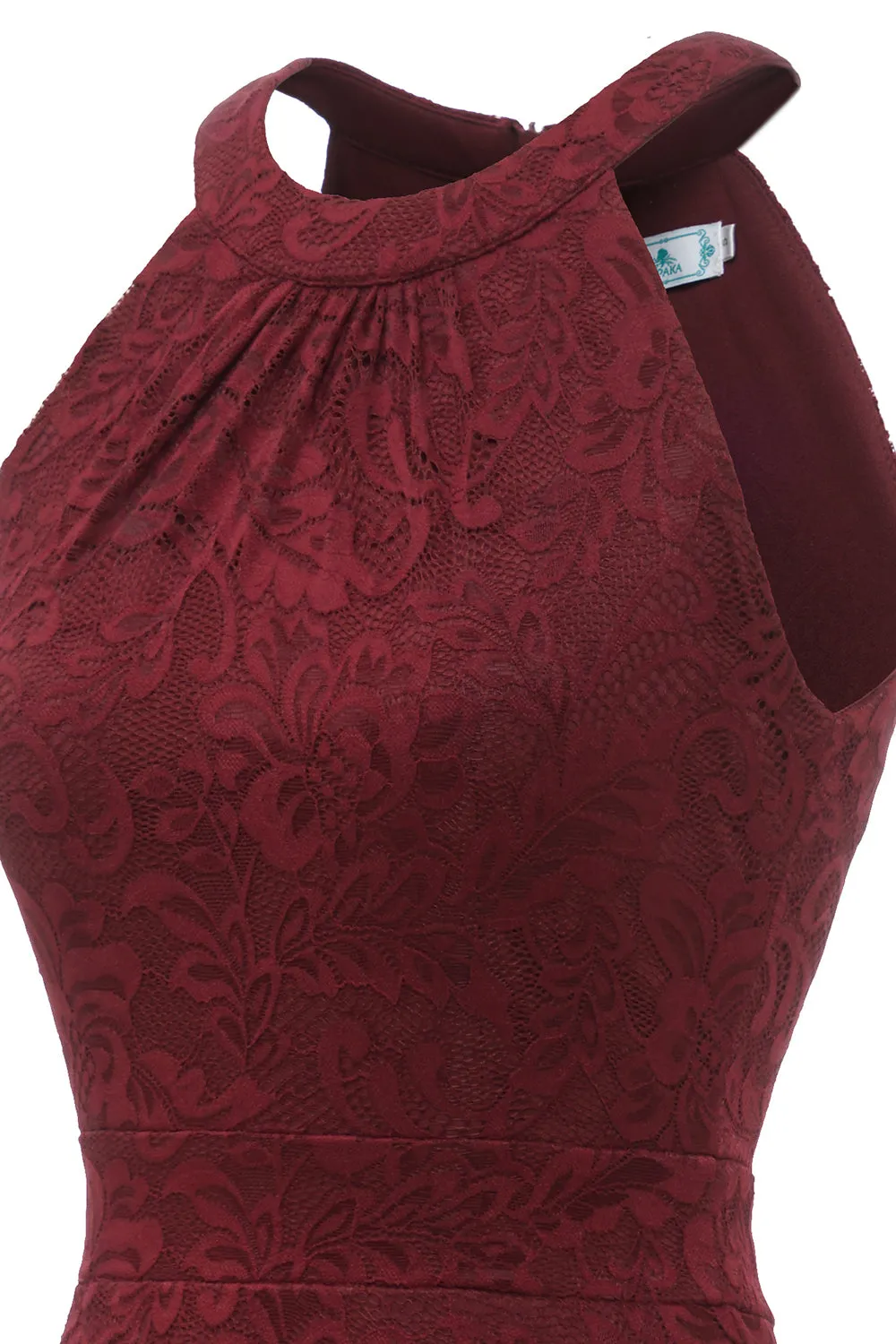 Burgundy High Low Lace Dress sold by Zapaka product image thumbnail 5