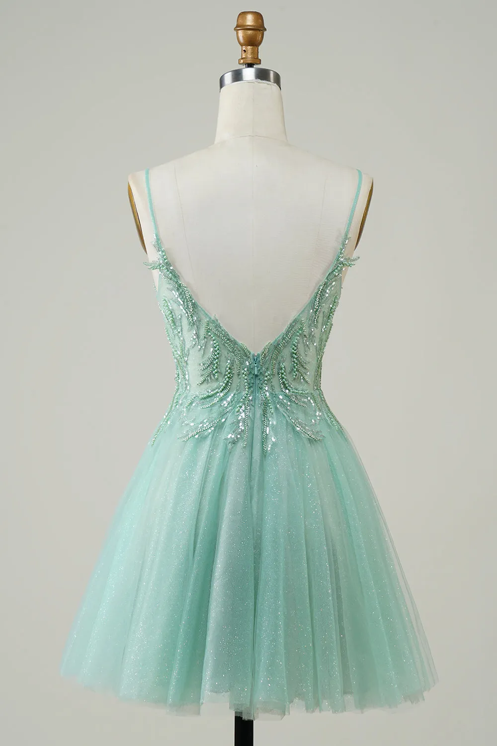 Green A Line Cute Homecoming Dress with Beaded sold by Zapaka product image thumbnail 2