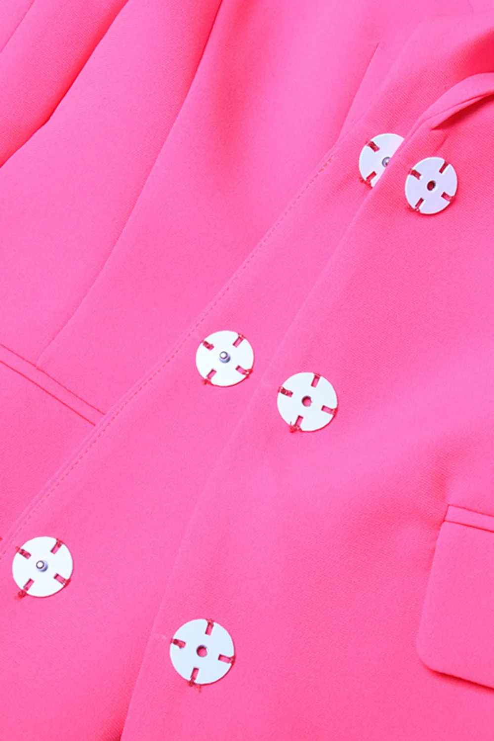 Fuchsia Peak Lapel Women Blazer with Pearl Belt sold by Zapaka product image thumbnail 3
