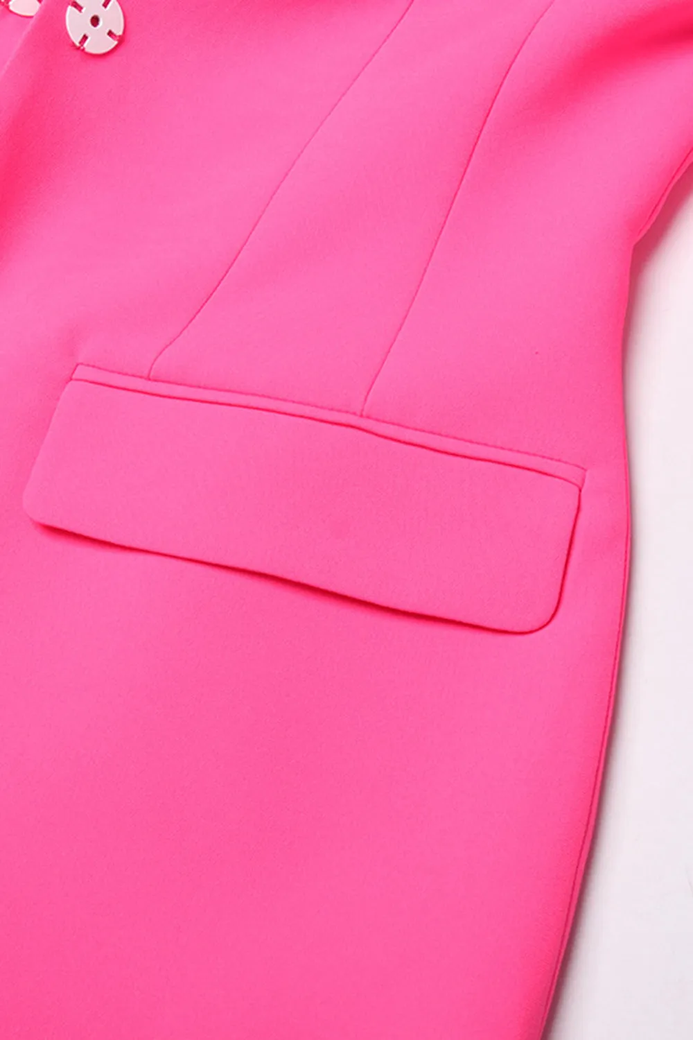 Fuchsia Peak Lapel Women Blazer with Pearl Belt sold by Zapaka product image thumbnail 5