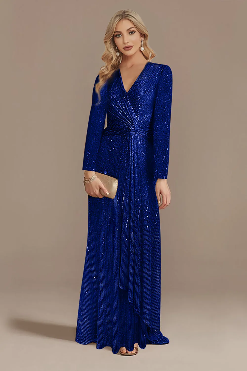 Sparkly Navy A-Line V-Neck Choir Dress with Sequins sold by Zapaka product image thumbnail 4
