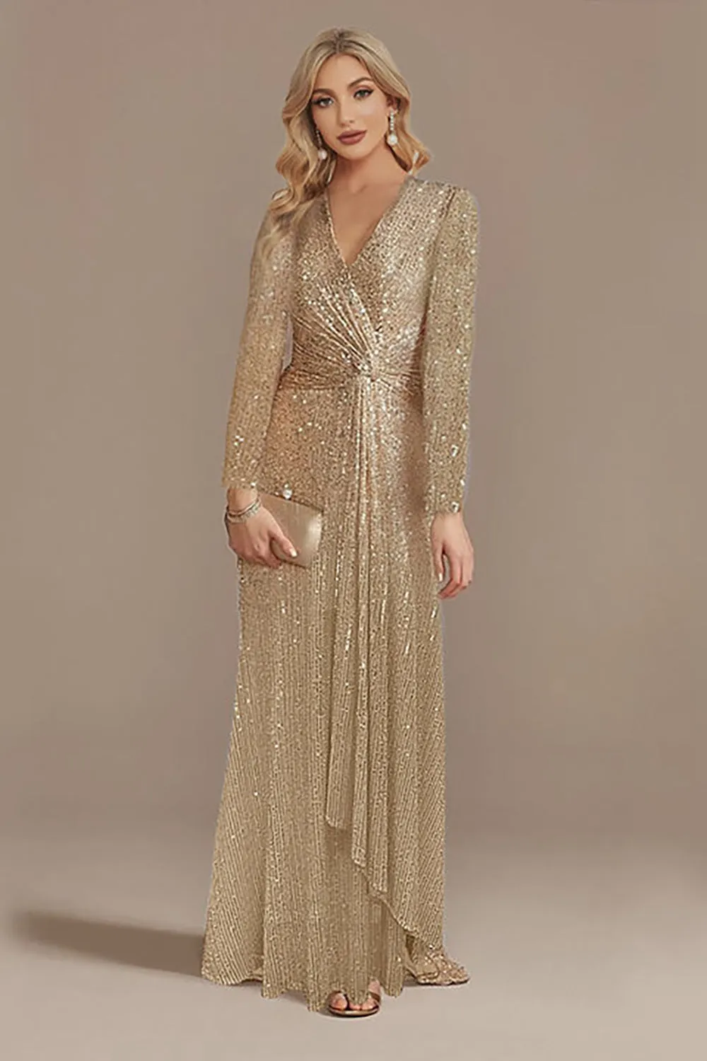 Sparkly Navy A-Line V-Neck Choir Dress with Sequins sold by Zapaka product image thumbnail 5