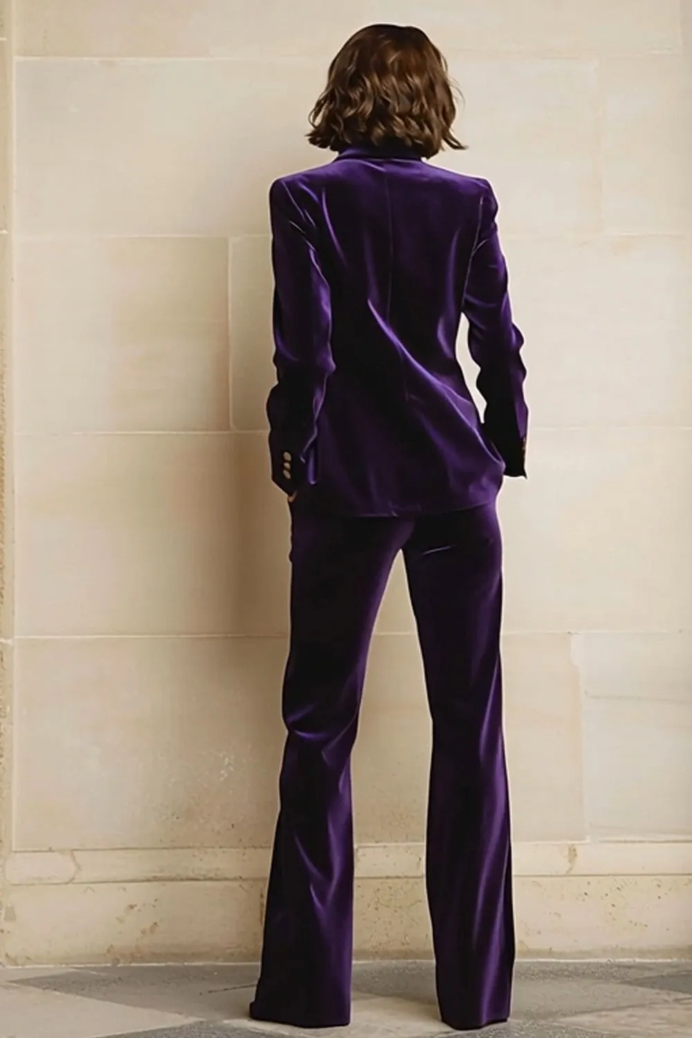 2 Piece Plum Velvet Peak Lapel Choir Suits sold by Zapaka product image thumbnail 2