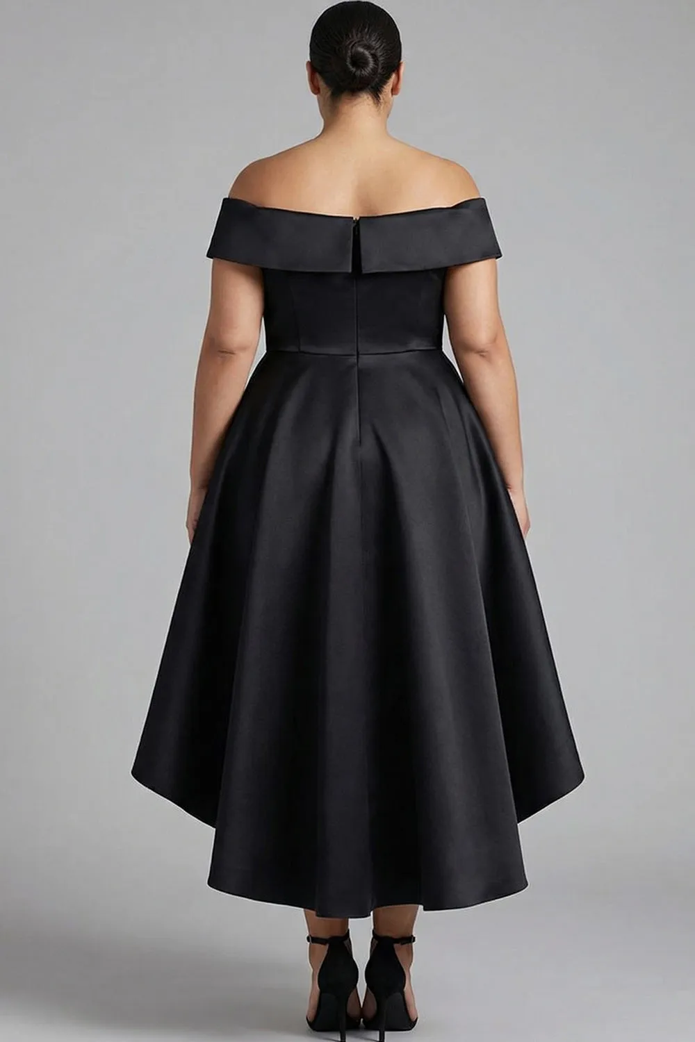 Off The Shoulder Black A Line Satin Choir Dress sold by Zapaka product image thumbnail 2