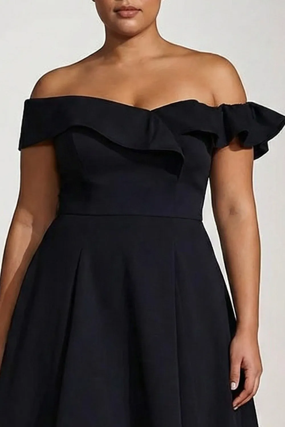 Off The Shoulder Black A Line Satin Choir Dress sold by Zapaka product image thumbnail 4