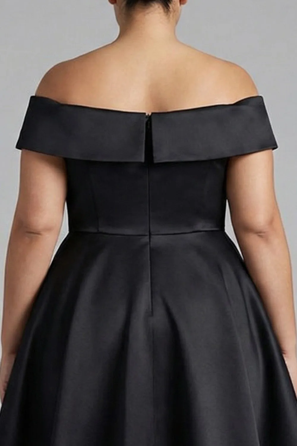Off The Shoulder Black A Line Satin Choir Dress sold by Zapaka product image thumbnail 5