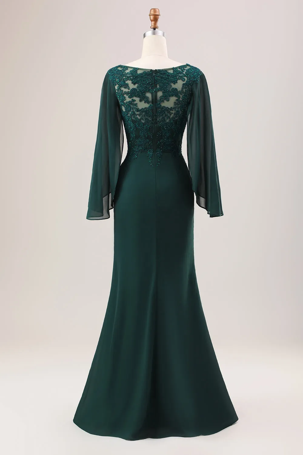 Dark Green Mermaid Chiffon Long Sleeves Choir Dress sold by Zapaka product image thumbnail 2