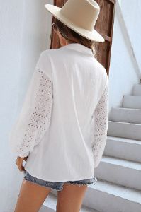 White Long Sleeves Casual Top sold by Zapaka