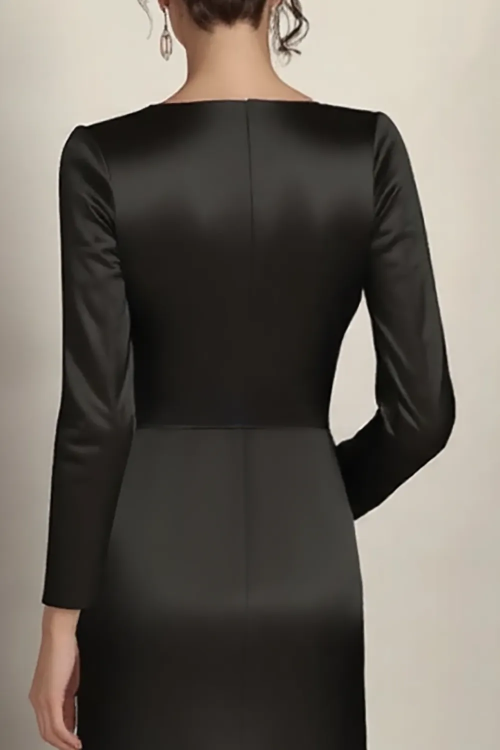 Black Mermaid Long Sleeves Satin Choir Dress sold by Zapaka product image thumbnail 5