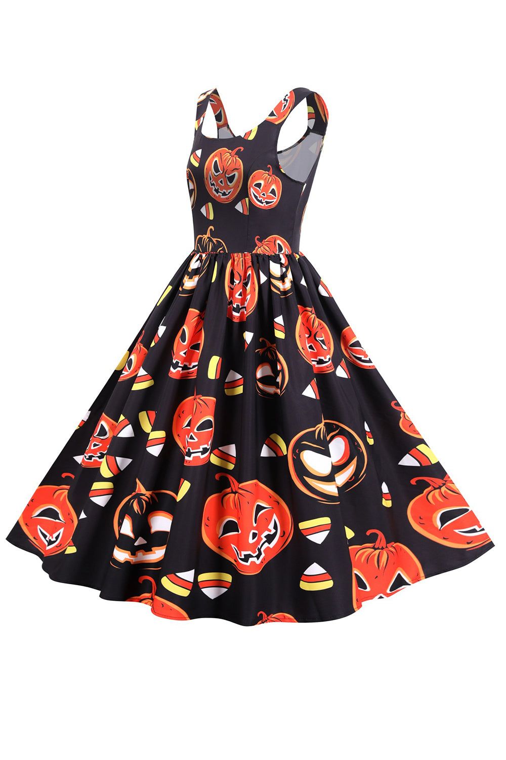 Orange Pumpkin Lantern Halloween Dress sold by Zapaka product image thumbnail 3