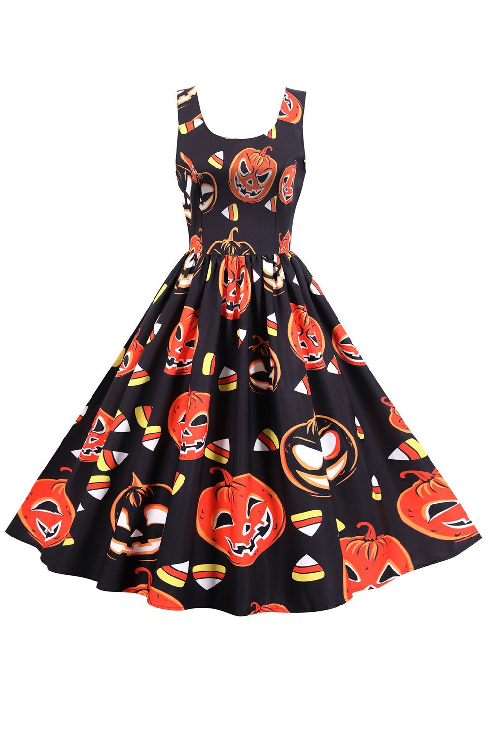 Orange Pumpkin Lantern Halloween Dress sold by Zapaka