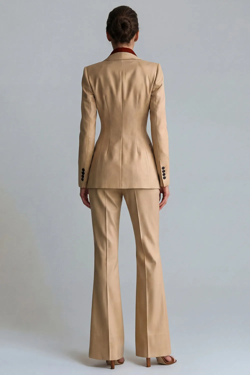 Kahki Single Breasted Nothed Lapel Women's Work Suits sold by Zapaka product image thumbnail 2