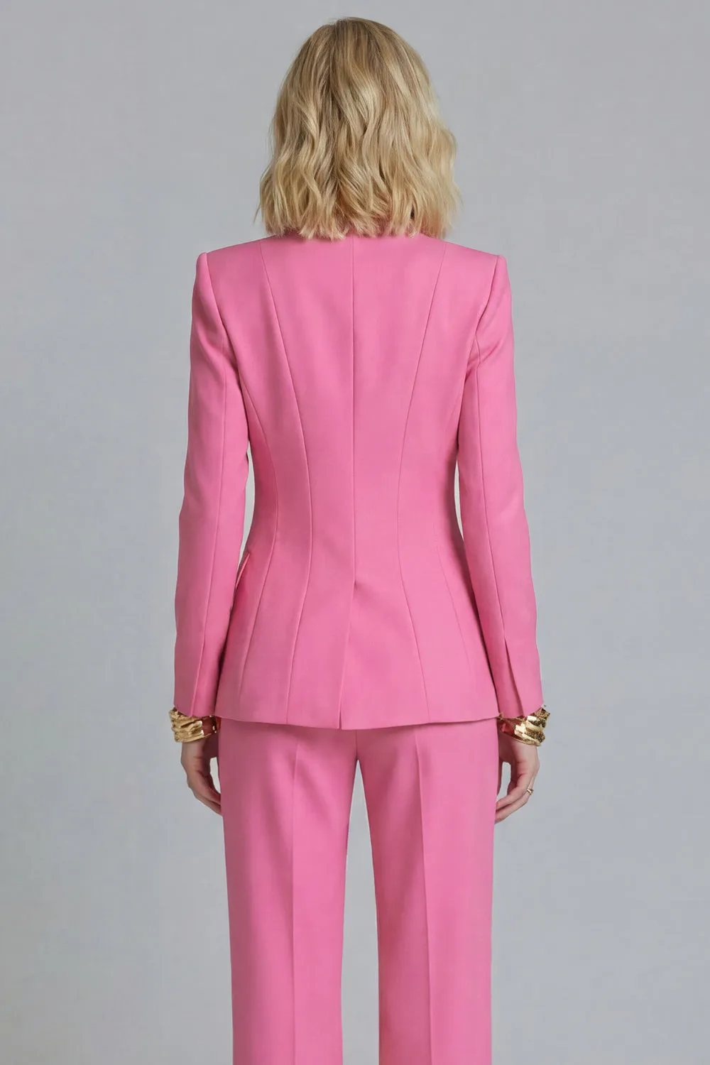 Fuchsia Peak Lapel 2-piece One Button Women's Work Suits sold by Zapaka product image thumbnail 4