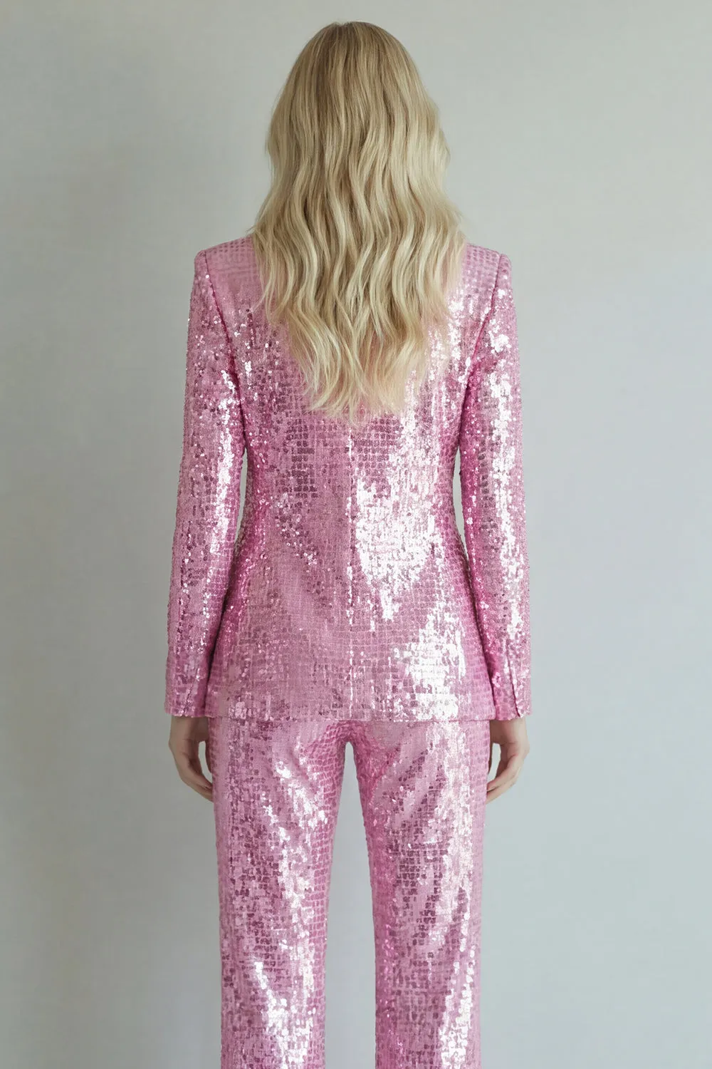 Sparkly Pink 2 Piece Notched Lapel Singel Breasted Women's Prom Suits sold by Zapaka product image thumbnail 4