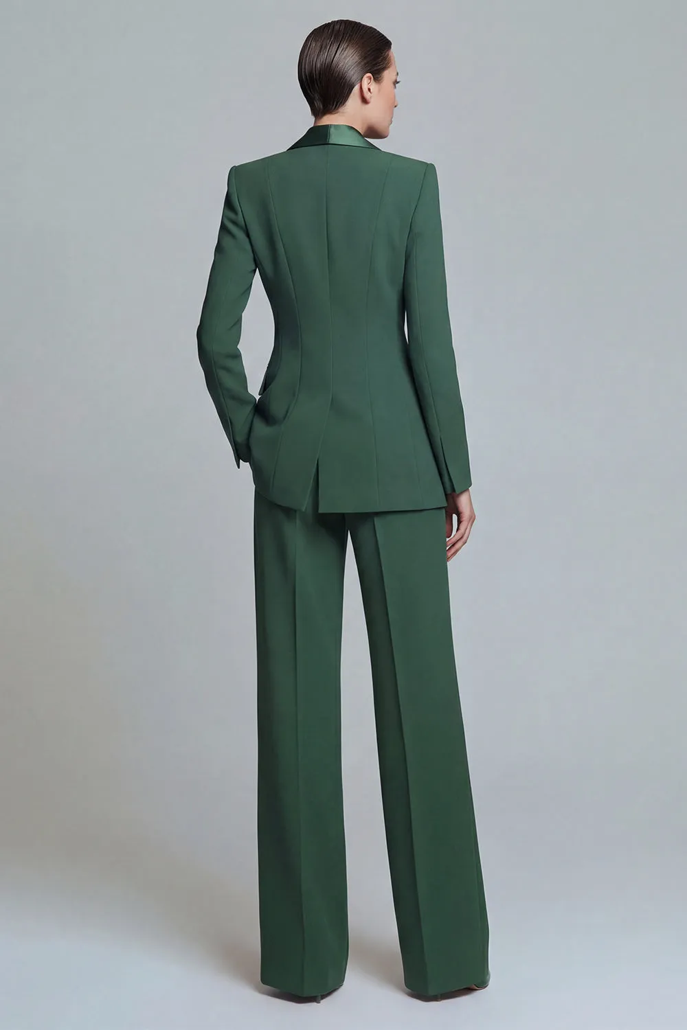 Dark Green Shawl Lapel 2 Piece Women's Work Suits with Pockets sold by Zapaka product image thumbnail 2