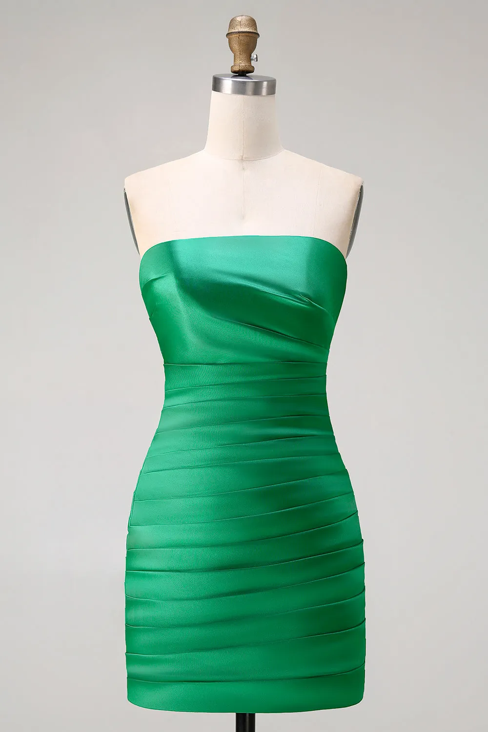 Dark Green Strapless A Line 2 Piece Bowed Long Prom Dress with Slit sold by Zapaka product image thumbnail 4