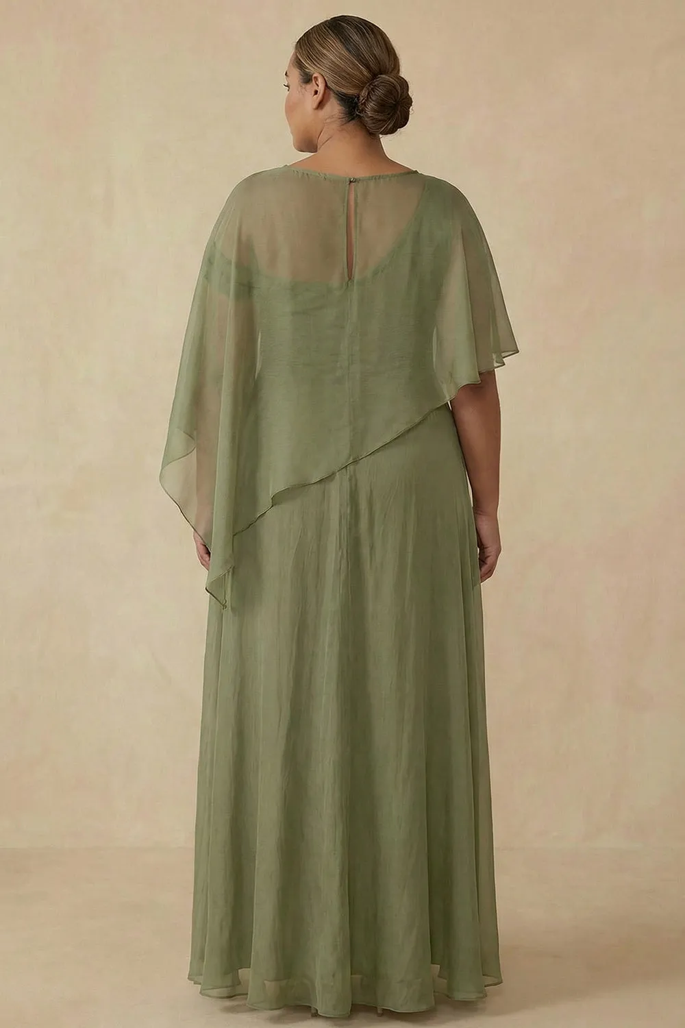 Asymmetrical Dusty Sage A Line Plus Size Mother Of The Bride Dress sold by Zapaka product image thumbnail 2