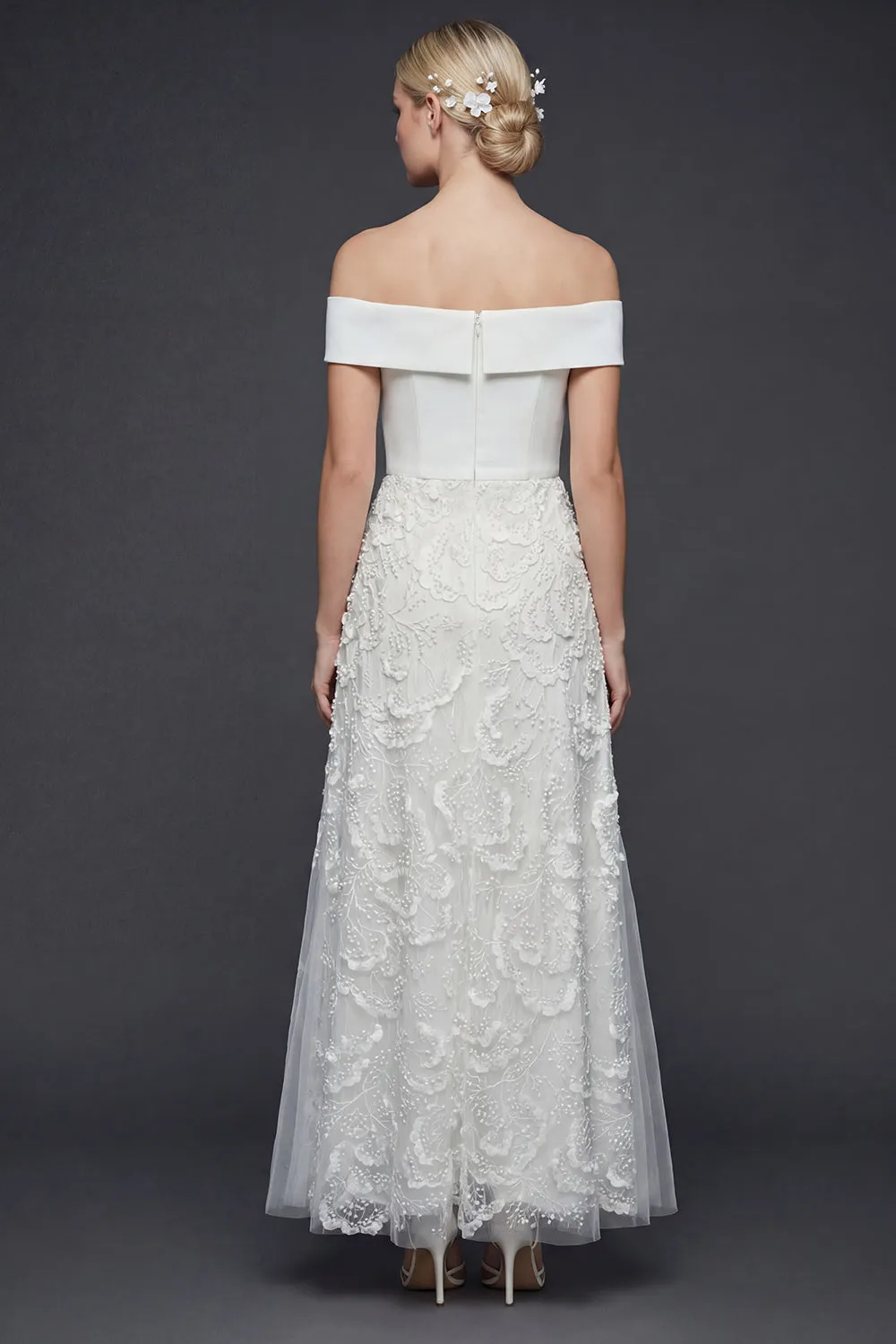 Off The Shoulder White Long A Line Wedding Dress sold by Zapaka product image thumbnail 2